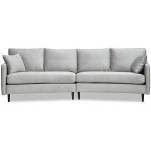 Visby 4-Sitzer geschwungenes Sofa 301 cm - hellgrauer Samt