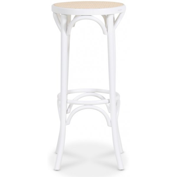 Bugholz-Barhocker No 73 Classic- Wei / Rattan