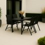 Esszimmergarnitur 4 Sthle und Esstisch 150 x 90 cm schwarz/grau - Las Vegas