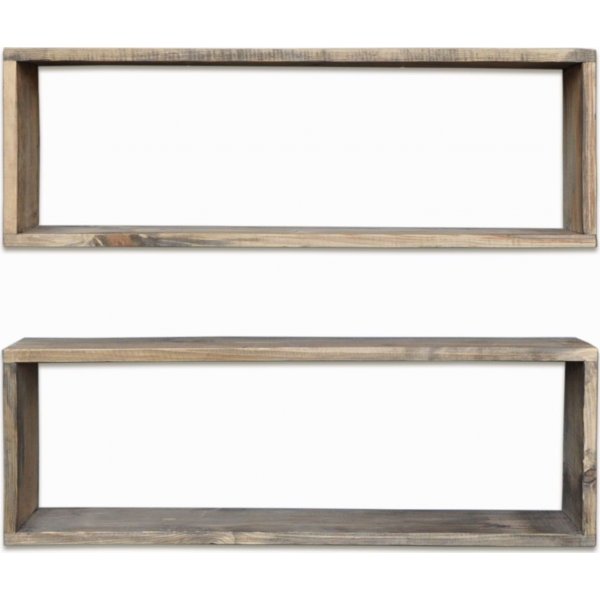 Abstraktes Wandregal 7 - Nussbaum