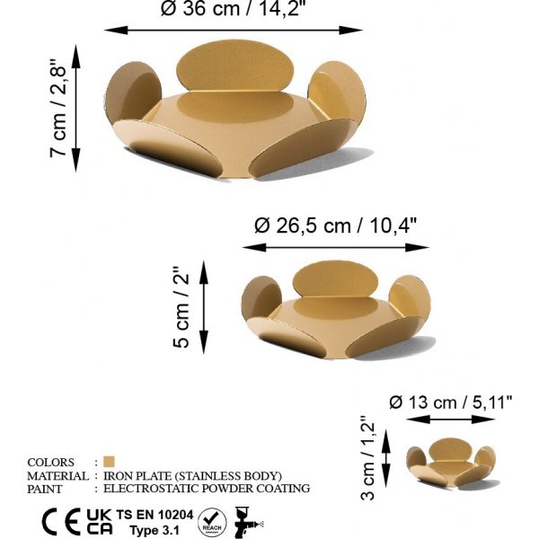 Rhodes Dekoschale - Gold Rhodes Dekoschale - Gold