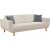 Berjer 3-Sitzer-Schlafsofa - Creme/Eiche