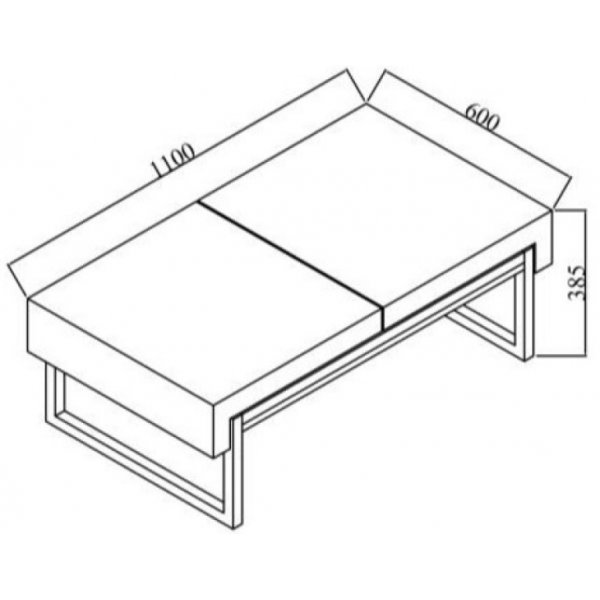 Ready Couchtisch 110 x 60 cm - Eiche/schwarz