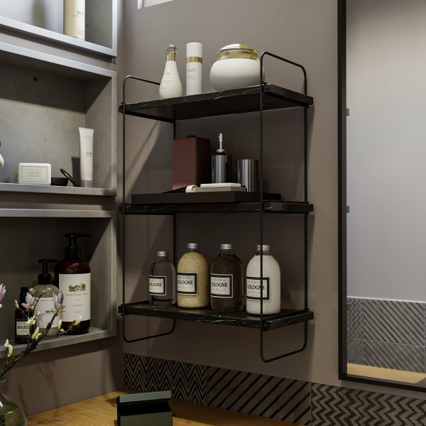 Pulalis Wandregal - Schwarzer Marmor