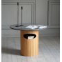 Arto runder Couchtisch Hhe 60 cm - Eiche / grauer Marmor