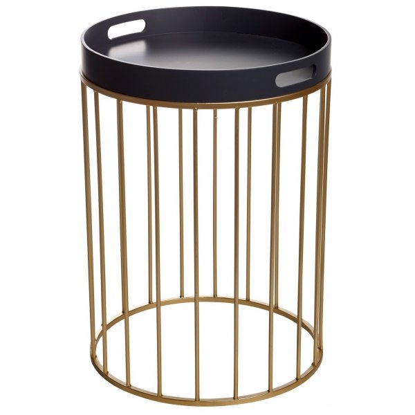 Chandler Lampentisch 40 cm - Grau / Gold