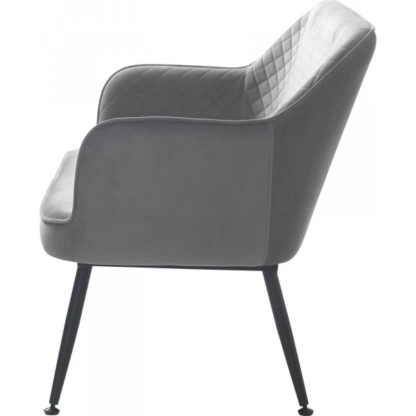 Anna 2-Sitzer-Sofa aus grauem Samt