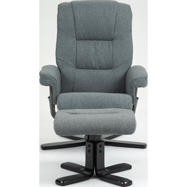 Relaxsessel mit Fuhocker grau - Oslo
