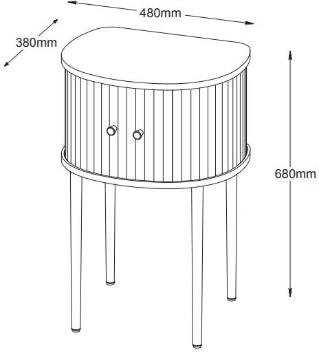 Nachttisch Slide - Braun lackierte Eiche