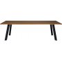 Langer Esstisch Freddy fr 10 Personen aus gelter Eiche mit schwarzen Metallbeinen - 240 x 90 cm