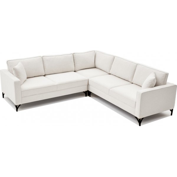 Ecksofa Berlin - Cremewei/Schwarz