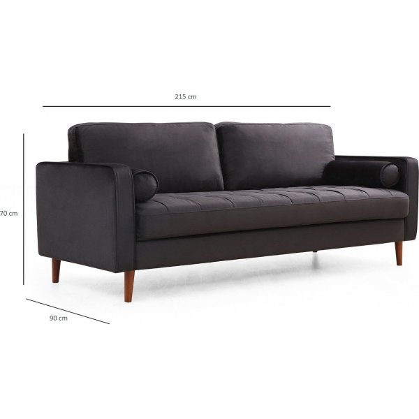 Rome 3-Sitzer-Sofa - Schwarz Rome 3-Sitzer-Sofa - Schwarz