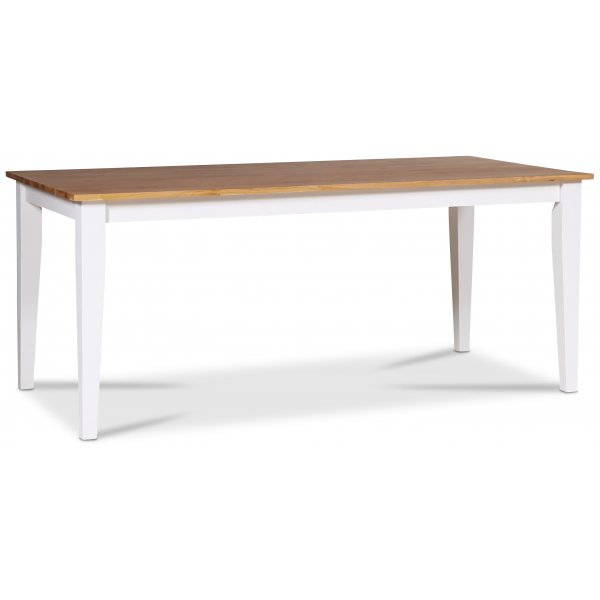 Dalarös Essgruppe 180 cm Tisch weiß/Eiche + 6 Mellby Esszimmerstühle Dalarös Essgruppe 180 cm Tisch weiß/Eiche + 6 Mellby Esszimmerstühle