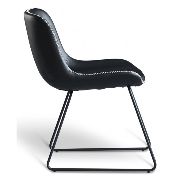 Texas-Essgruppe mit 8 Texas-Esszimmerstühlen aus schwarzem PU + Texas-Esstisch aus heller Eiche 200x100 cm Texas-Essgruppe mit 8 Texas-Esszimmerstühlen aus schwarzem PU + Texas-Esstisch aus heller Eiche 200x100 cm