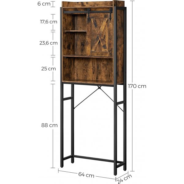 Zeke Badezimmerregal - Schwarz/Braun