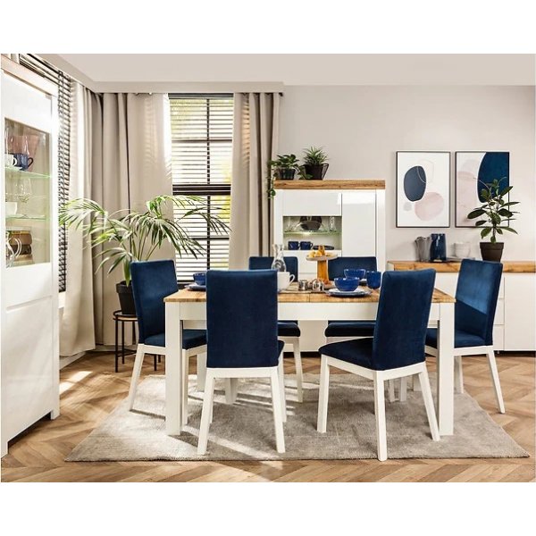 Holten Esstisch 160-210 x 90 cm - Wotan Eiche/weiß Holten Esstisch 160-210 x 90 cm - Wotan Eiche/weiß