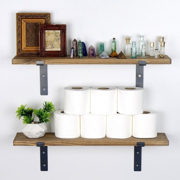 Lamba Wandregal 4 - Schwarz/Walnuss