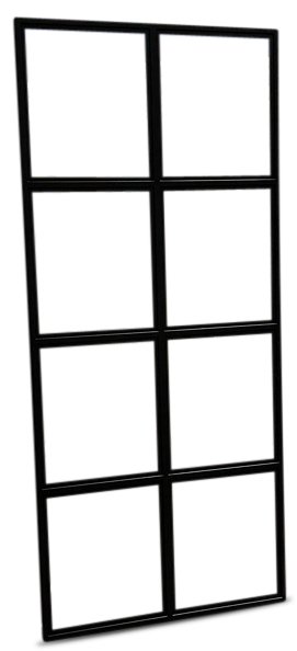 Maja Spiegelwand / Industrial Wandspiegel Glas 90x200 cm Schwarz