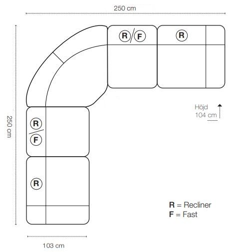 Elektrisches Ecksofa Las Vegas F - Dunkelbraun
