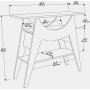 Ese Beistelltisch 100 x 35 cm - Weiß/Walnuss