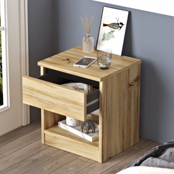 Luvio Nachttisch 26 - Eiche/schwarz Luvio Nachttisch 26 - Eiche/schwarz