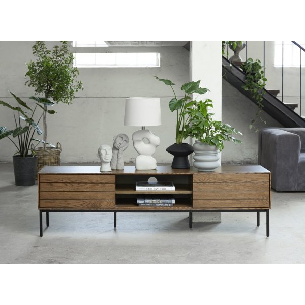 Inez TV-Bank aus braun ge�lter Eiche - Breite 180 cm