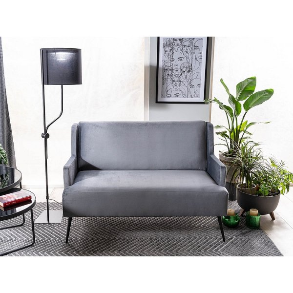 Gemma 2-Sitzer-Sofa - Grauer Samt