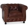 Chesterfield Sessel braunes Leder