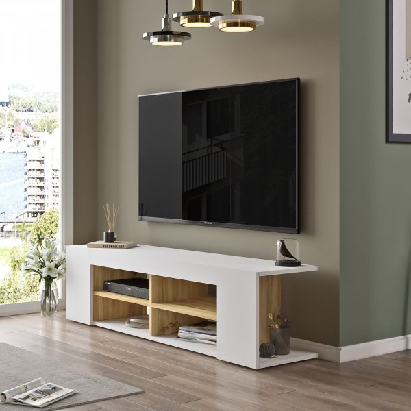 Luvio Medienbank 13 - Eiche/weiß Luvio Medienbank 13 - Eiche/weiß