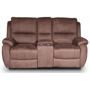 Enjoy Hollywood Cinema Sofa - 2-Sitzer-Liegestuhl (elektrisch) aus braunem Mikrofaserstoff