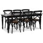 Paris Essgruppe 180 cm Tisch schwarz + 6 schwarze Gaston Esszimmersthle