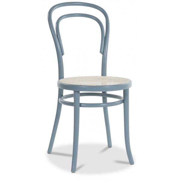 Bugholzstuhl No14 Classic - Pastellblau / Rattan