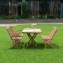 Salt Outdoor-Gruppe; Esstisch mit 2 Sesseln und Teakholzsofa