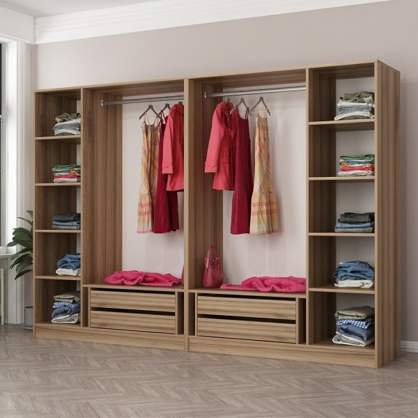 Cavolo Kleiderschrank 270x52x210 cm, Variante B - Braun