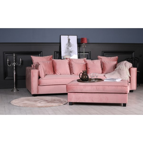 Brandy Lounge - 3,5-Sitzer Sofa (Dusty Pink) + Fleckentferner fr Mbel