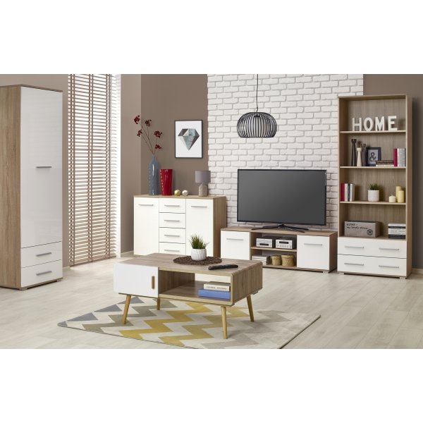 Mediaboard Abdel - weiß/Eiche Mediaboard Abdel - weiß/Eiche