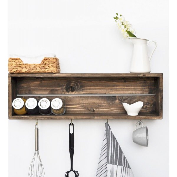 Abstraktes Wandregal 72 - Nussbaum