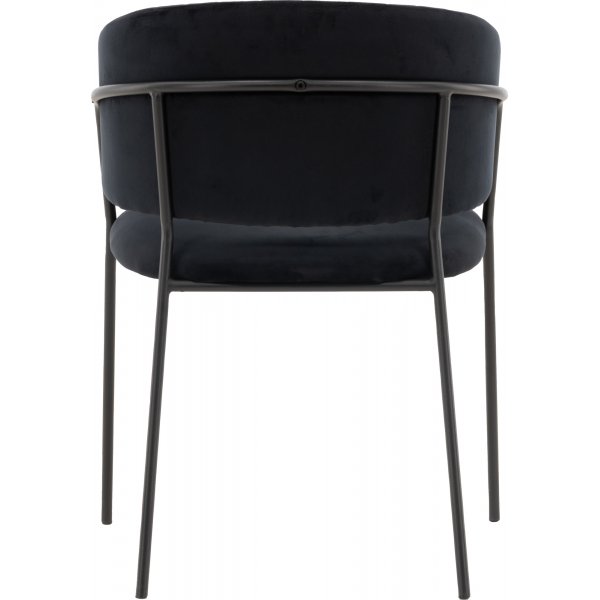 Selma Esszimmerstuhl - Schwarzer Samt