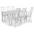 Mellby Essgruppe 180 cm Tisch mit 6 weien Dalsland Cane Sthlen mit Armlehnen