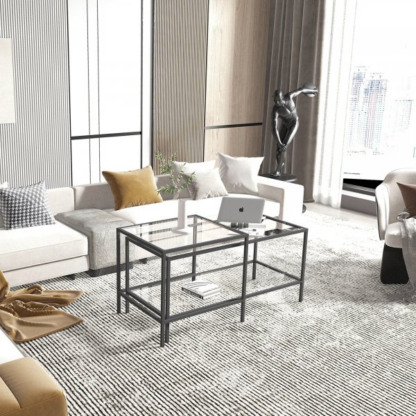 Sevay Arbeitstisch 50/90 x 50/45 cm - Schwarz