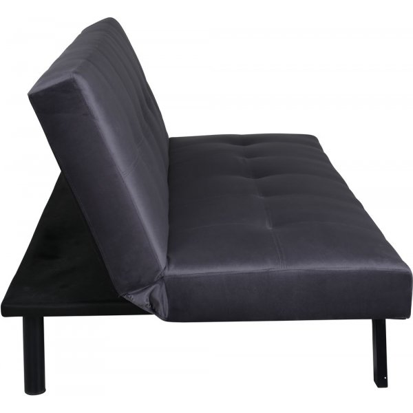Schlafsofa aus dunkelgrauem Samt + Mbelfe