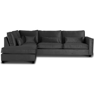 Adore Loungesofa XL offener Abschluss links - silbergrau (Samt)