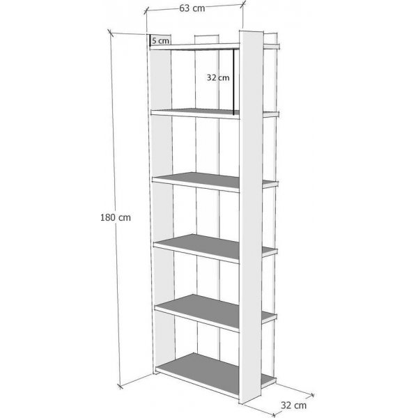 Sakran Bücherregal - Anthrazit/Gelb Sakran Bücherregal - Anthrazit/Gelb