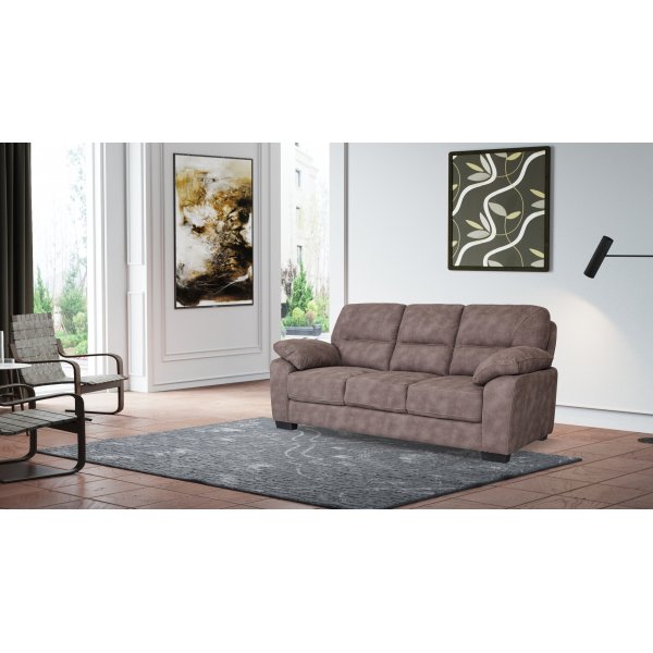 3-Sitzer-Sofa aus brauner Mikrofaser - Albert