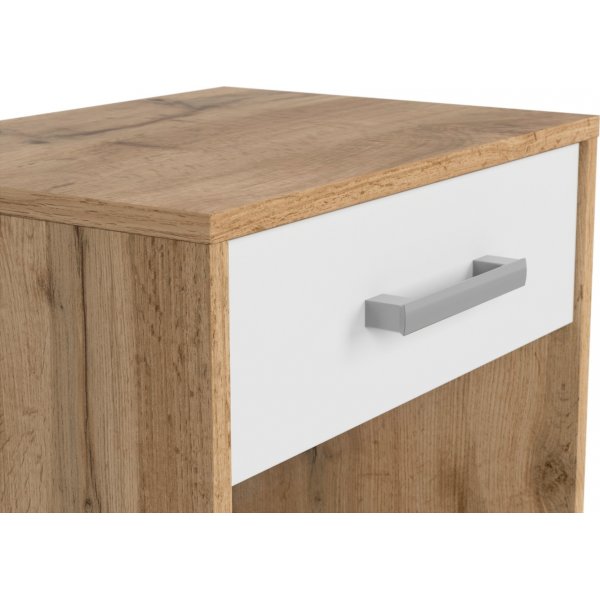Matos Nachttisch - Eiche/wei