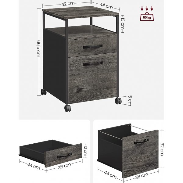 Belmont Aktenschrank - Grau/Schwarz Belmont Aktenschrank - Grau/Schwarz