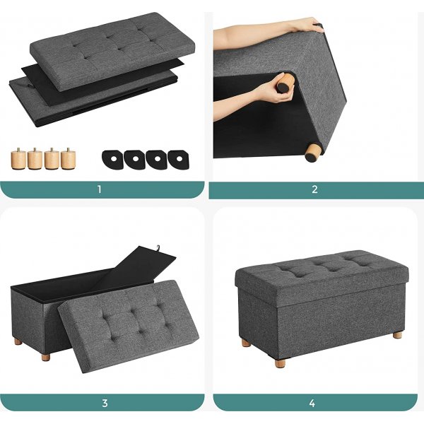 Fideli Bank mit Stauraum - Grau Fideli Bank mit Stauraum - Grau